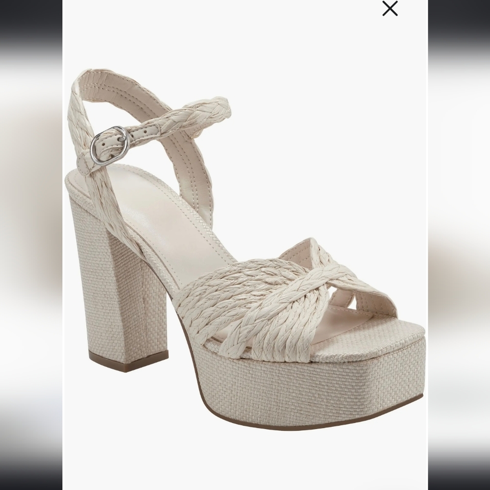 Marc Fisher Cream Braided Platform Heels